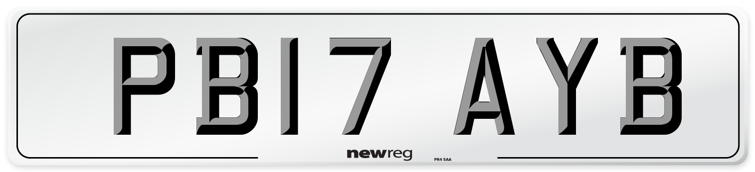 PB17 AYB Number Plate from New Reg